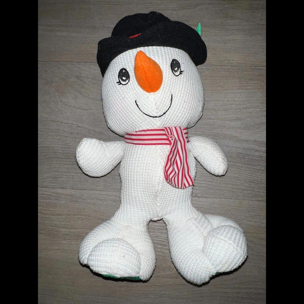 VTG Fisher Price Cozies Thermal Waffle Snowman Cozy Plush Stuffed Toy 1997
